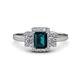 1 - Jessica Rainbow Emerald Cut London Blue Topaz with Round and Princess Cut Diamond Engagement Ring 