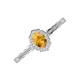3 - Flora Desire Oval Cut Citrine and Round Diamond Vintage Scallop Halo Engagement Ring 