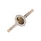 3 - Flora Desire Oval Cut Smoky Quartz and Round Diamond Vintage Scallop Halo Engagement Ring 