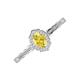 3 - Flora Desire Oval Cut Yellow Sapphire and Round Diamond Vintage Scallop Halo Engagement Ring 
