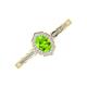 3 - Flora Desire Oval Cut Peridot and Round Diamond Vintage Scallop Halo Engagement Ring 
