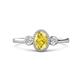 1 - Nikolia Desire Oval Cut Yellow Sapphire and Round Diamond Three Stone Engagement Ring 