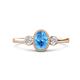 1 - Nikolia Desire Oval Cut Blue Topaz and Round Diamond Three Stone Engagement Ring 