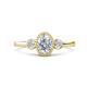 1 - Nikolia Desire Oval Cut and Round Diamond Three Stone Engagement Ring 