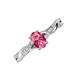 3 - Stacie Desire Oval Cut Pink Tourmaline and Round Diamond Twist Infinity Shank Engagement Ring 
