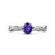 1 - Stacie Desire Oval Cut Iolite and Round Diamond Twist Infinity Shank Engagement Ring 