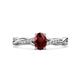 1 - Stacie Desire Oval Cut Red Garnet and Round Diamond Twist Infinity Shank Engagement Ring 