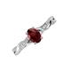 3 - Stacie Desire Oval Cut Red Garnet and Round Diamond Twist Infinity Shank Engagement Ring 