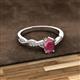 2 - Stacie Desire Oval Cut Rhodolite Garnet and Round Diamond Twist Infinity Shank Engagement Ring 