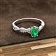 2 - Stacie Desire Oval Cut Emerald and Round Diamond Twist Infinity Shank Engagement Ring 
