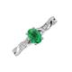 3 - Stacie Desire Oval Cut Emerald and Round Diamond Twist Infinity Shank Engagement Ring 