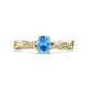 1 - Stacie Desire Oval Cut Blue Topaz and Round Diamond Twist Infinity Shank Engagement Ring 