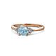 1 - Eve Signature 5.80 mm Aquamarine and Diamond Engagement Ring 