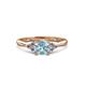 2 - Eve Signature 5.80 mm Aquamarine and Diamond Engagement Ring 