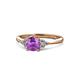 1 - Eve Signature 5.80 mm Amethyst and Diamond Engagement Ring 