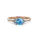 2 - Eve Signature 5.80 mm Blue Topaz and Diamond Engagement Ring 