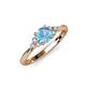 3 - Eve Signature 5.80 mm Blue Topaz and Diamond Engagement Ring 