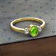 2 - Nikolia Desire Oval Cut Peridot and Round Diamond Three Stone Engagement Ring 