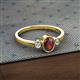 2 - Nikolia Desire Oval Cut Red Garnet and Round Diamond Three Stone Engagement Ring 