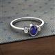 2 - Nikolia Desire Oval Cut Blue Sapphire and Round Diamond Three Stone Engagement Ring 