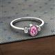 2 - Nikolia Desire Oval Cut Pink Sapphire and Round Diamond Three Stone Engagement Ring 