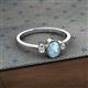 2 - Nikolia Desire Oval Cut Aquamarine and Round Diamond Three Stone Engagement Ring 
