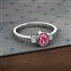 2 - Nikolia Desire Oval Cut Pink Tourmaline and Round Diamond Three Stone Engagement Ring 
