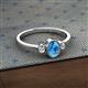 2 - Nikolia Desire Oval Cut Blue Topaz and Round Diamond Three Stone Engagement Ring 