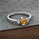 2 - Nikolia Desire Oval Cut Citrine and Round Diamond Three Stone Engagement Ring 