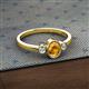 2 - Nikolia Desire Oval Cut Citrine and Round Diamond Three Stone Engagement Ring 