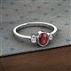 2 - Nikolia Desire Oval Cut Red Garnet and Round Diamond Three Stone Engagement Ring 