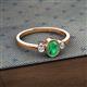 2 - Nikolia Desire Oval Cut Emerald and Round Diamond Three Stone Engagement Ring 