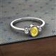 2 - Nikolia Desire Oval Cut Yellow Sapphire and Round Diamond Three Stone Engagement Ring 
