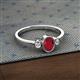 2 - Nikolia Desire Oval Cut Ruby and Round Diamond Three Stone Engagement Ring 
