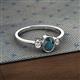 2 - Nikolia Desire Oval Cut London Blue Topaz and Round Diamond Three Stone Engagement Ring 