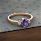 2 - Nikolia Desire Oval Cut Iolite and Round Diamond Three Stone Engagement Ring 