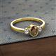 2 - Nikolia Desire Oval Cut Smoky Quartz and Round Diamond Three Stone Engagement Ring 