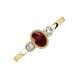 3 - Nikolia Desire Oval Cut Red Garnet and Round Diamond Three Stone Engagement Ring 