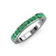 3 - Kathiryn 3.00 mm Emerald 11 Stone Wedding Band 