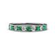 1 - Kathiryn 2.70 mm Emerald and Diamond 11 Stone Wedding Band 