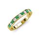 3 - Kathiryn 3.00 mm Emerald and Diamond 11 Stone Wedding Band 