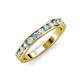 3 - Kathiryn 3.00 mm Aquamarine and Diamond 11 Stone Wedding Band 
