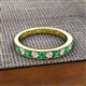 2 - Kathiryn 2.70 mm Emerald and Lab Grown Diamond 11 Stone Wedding Band 