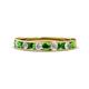 1 - Kathiryn 2.70 mm Green Garnet and Lab Grown Diamond 11 Stone Wedding Band 