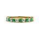 1 - Kathiryn 2.70 mm Emerald and Lab Grown Diamond 11 Stone Wedding Band 