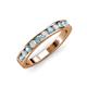 3 - Kathiryn 3.00 mm Aquamarine and Lab Grown Diamond 11 Stone Wedding Band 