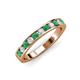 3 - Kathiryn 3.00 mm Emerald and Lab Grown Diamond 11 Stone Wedding Band 