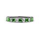 1 - Kathiryn 3.00 mm Green Garnet and Lab Grown Diamond 11 Stone Wedding Band 