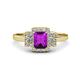 1 - Jessica Rainbow Emerald Cut Amethyst with Round and Princess Cut Diamond Engagement Ring 