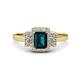 1 - Jessica Rainbow Emerald Cut London Blue Topaz with Round and Princess Cut Diamond Engagement Ring 